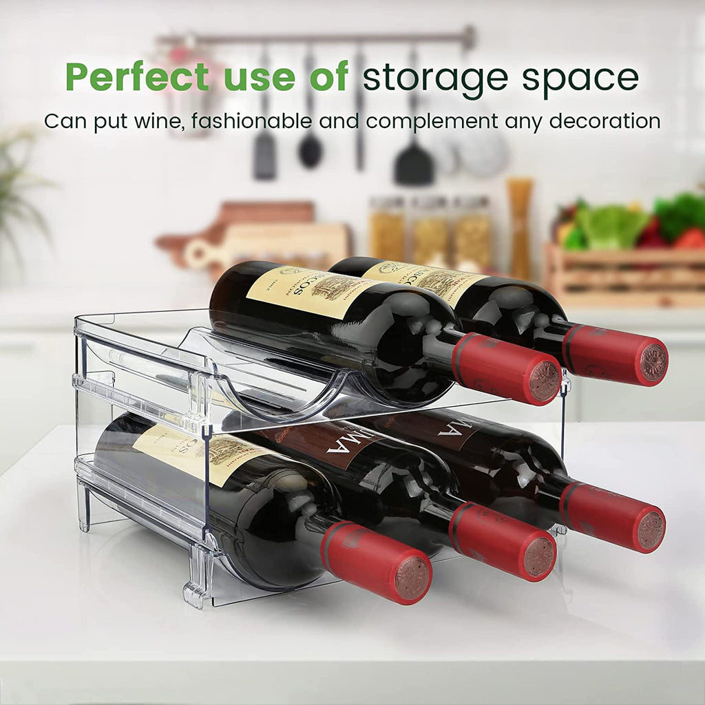 Maximize Your Space with 2-Pack Stackable Water Bottle Organizer - Perfect for Cabinet Storage!