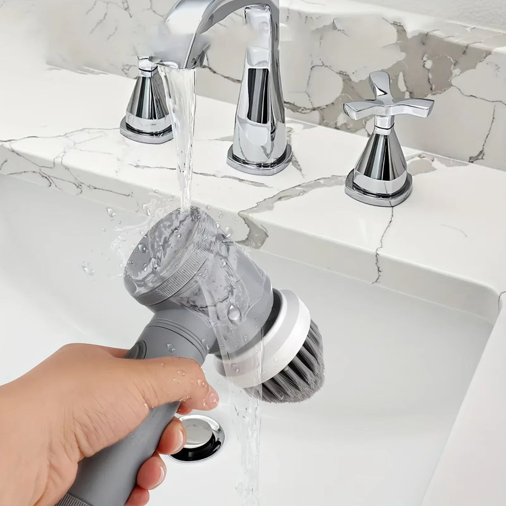 Powerful Cordless Electric Spin Scrubber with 6 Versatile Brush Heads - Ultimate Cleaning Tool for Effortless Home Care