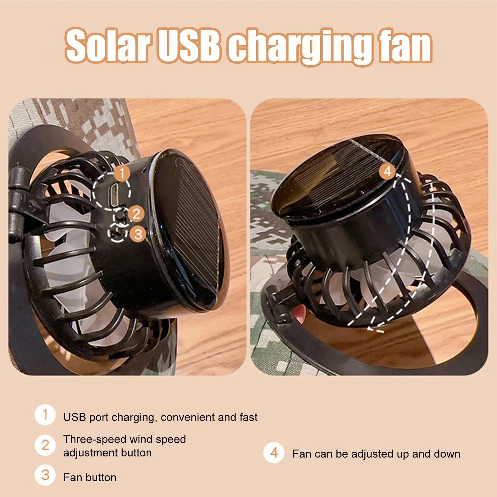 Solar & USB Powered Fan Outdoor Fishing Hat Sunscreen Sun Hat with Dual Fan New