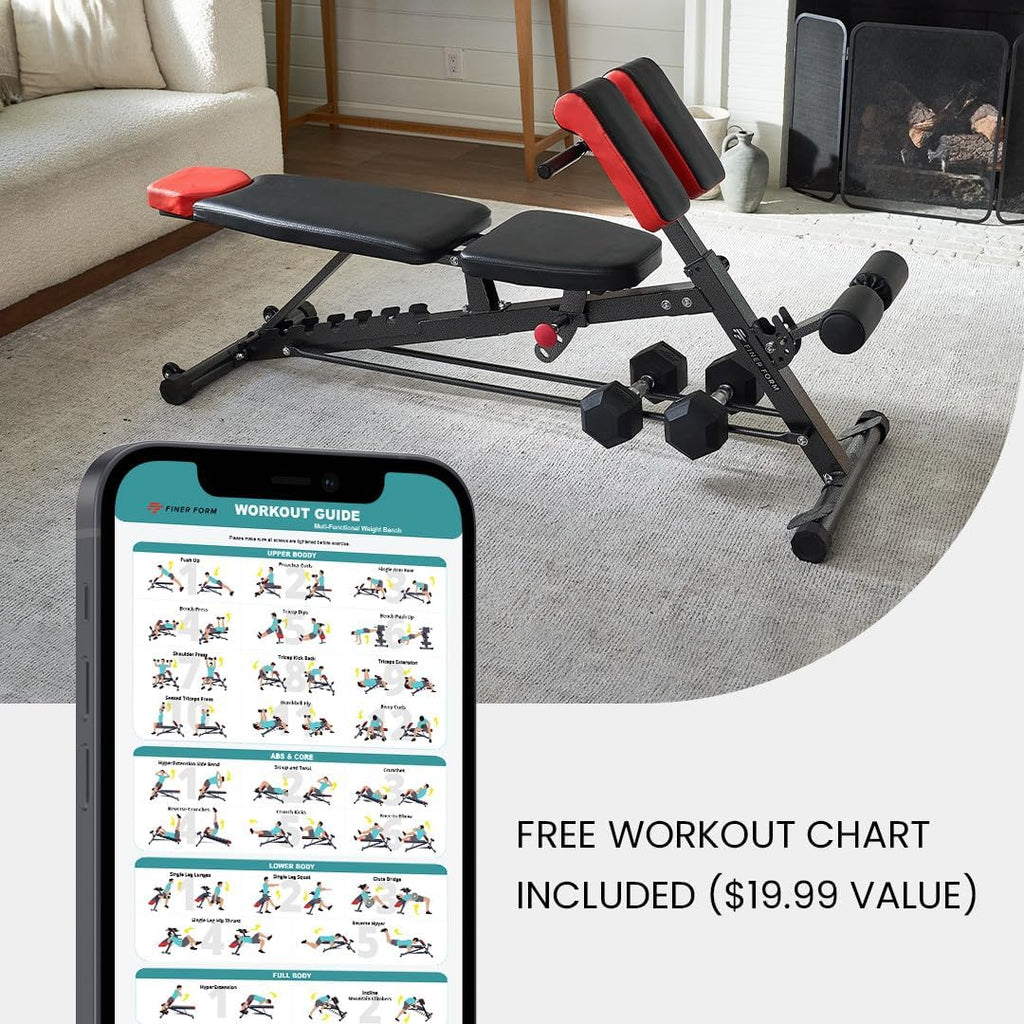 All-in-One Multi-Functional FID Weight Bench for Complete Body Workouts – Hyper Back Extension, Roman Chair, Adjustable Ab Sit-Up, Incline/Decline/Flat Bench